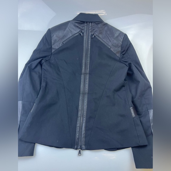 Alice & Olivia Black Leather Trim Blazer Jacket N236-14 - Picture 7 of 10